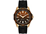 Armani Exchange Men's Classic Brown Rubber Strap Watch