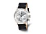 Charles Hubert Men's Stainless Steel Leather Band 46mm Dual Time Watch