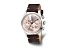 Charles Hubert Men's Stainless Steel Leather Band 46mm Dual Time Watch