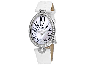 Christian Van Sant Women's Florentine White Leather Strap Watch