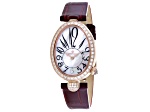 Christian Van Sant Women's Florentine Brown Leather Strap Watch