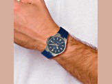 Charles Hubert Gun Metal IP-plated Stainless Steel Blue Dial Watch