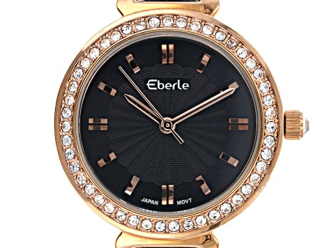 Eberle 29mm Case Crystal Studded Bezel Ladies Watch