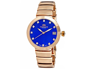 Picture of Oniss Women's Prima Collection Blue Dial, Rose Stainless Steel Bracelet Watch