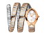 Just Cavalli Women's Snake White Dial, Two-tone Rose Stainless Steel Watch