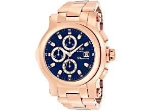Oceanaut Men's Baccara XL Blue Dial, Rose Stainless Steel Watch