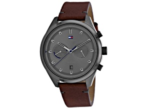 Tommy Hilfiger Men's Bennett Brown Leather Strap Watch