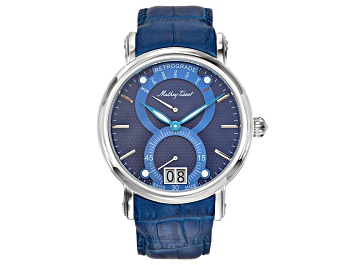 Picture of Mathey Tissot Men's Retrograde 1886 Blue Dial, Blue Leather Strap Watch