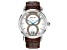 Mathey Tissot Men's Retrograde 1886 White Dial and Bezel, Brown Leather Strap Watch