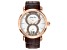Mathey Tissot Men's Retrograde 1886 White Dial, Rose Bezel, Brown Leather Strap Watch
