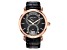 Mathey Tissot Men's Retrograde 1886 Black Dial, Rose Bezel, Black Leather Strap Watch