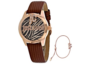 Just Cavalli Women's Just Trama Brown Stainless Steel Bracelet Watch