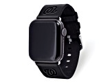 Gametime MLB Washington Nationals Black Leather Apple Watch Band (38/40mm S/M). Watch not included.