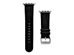 Gametime MLB Atlanta Braves Black Leather Apple Watch Band (38/40mm S/M). Watch not included.