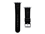 Gametime MLB Cincinnati Reds Black Leather Apple Watch Band (38/40mm S/M). Watch not included.