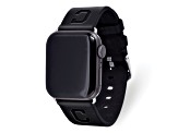 Gametime MLB Cleveland Guardians Black Leather Apple Watch Band (38/40mm S/M). Watch not included.