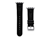 Gametime MLB New York Mets Black Leather Apple Watch Band (38/40mm S/M). Watch not included.