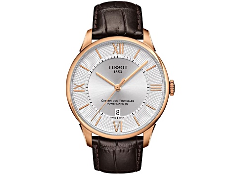 Tissot Men's Powermatic 80 Brown Leather Strap Watch
