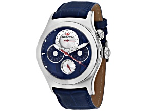 Seapro Men's Chronoscope Blue Dial, White Bezel, Blue Leather Strap Watch