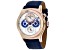 Seapro Men's Chronoscope White Dial, Rose Bezel, Blue Leather Strap Watch