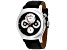 Seapro Men's Chronoscope Black Dial, White Bezel, Black Leather Strap Watch