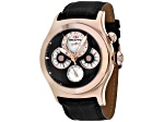 Seapro Men's Chronoscope Black Dial, Rose Bezel, Black Leather Strap Watch