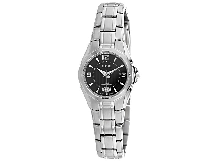 Pulsar Women's Classic Black Dial Stainless Steel Watch