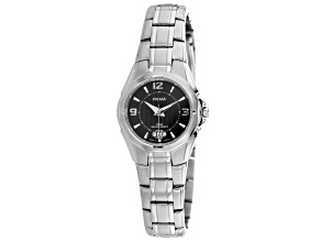 Pulsar Women's Classic Black Dial Stainless Steel Watch