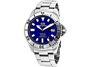 Seapro Men's Scuba 200  Blue Dial, White Bezel, Stainless Steel Watch
