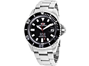 Seapro Men's Scuba 200 Black Dial and Bezel, Stainless Steel Watch