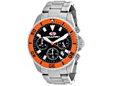 Seapro Men's Scuba 200 Black Dial, Orange Bezel, Stainless Steel Watch