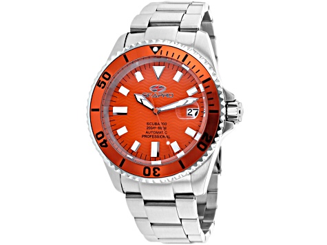 Seapro Men's Scuba 200 Orange Dial and Bezel, Stainless Steel Watch