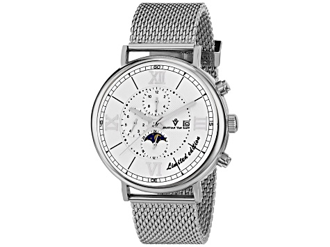 Christian Van Sant Men's Somptueuse LTD White Dial, Stainless Steel mesh Watch