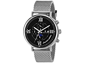 Christian Van Sant Men's Somptueuse LTD Black Dial, Stainless Steel mesh Watch