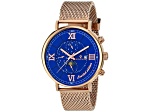 Christian Van Sant Men's Somptueuse LTD Blue Dial, Rose Stainless Steel mesh Watch