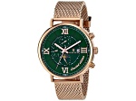 Christian Van Sant Men's Somptueuse LTD Green Dial, Rose Stainless Steel mesh Watch