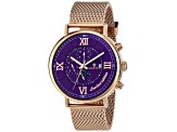 Christian Van Sant Men's Somptueuse LTD Purple Dial, Rose Stainless Steel mesh Watch