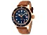 Glycine Men's Combat Sub Sport 42 Bronze 42mm Automatic Blue Dial Brown Leather Strap Watch