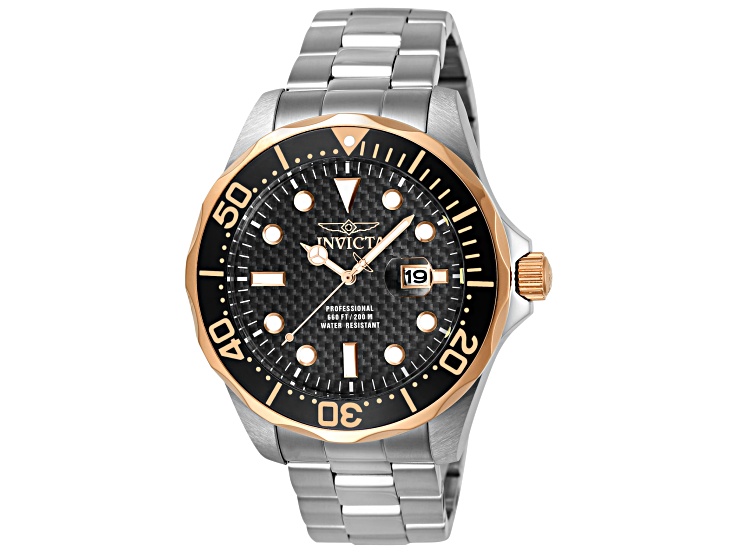 Invicta Pro Diver 47mm Black Dial Stainless Steel Band Quartz Watch