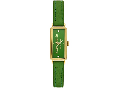 Kate Spade Rosedale 32mm Green Leather Strap Green Dial  display picture 1