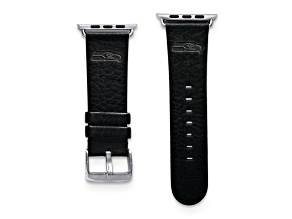 Gametime Seattle Seahawks Leather Band fits Apple Watch (42/44mm S/M Black). Watch not included.