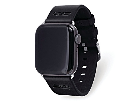 Gametime Seattle Seahawks Leather Band fits Apple Watch (42/44mm S/M Black). Watch not included.