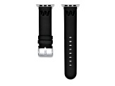 Gametime Washington Commanders Leather Apple Watch Band (42/44mm S/M Black). Watch not included.