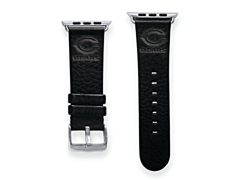 Gametime Chicago Bears Leather Band fits Apple Watch (42/44mm S/M Black). Watch not included.