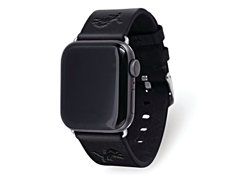 Gametime Detroit Lions Leather Band fits Apple Watch (42/44mm S/M Black). Watch not included.