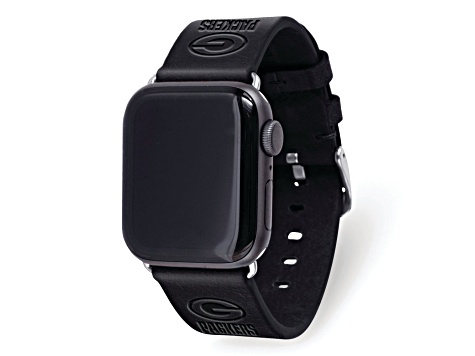 Gametime Green Bay Packers Leather Band fits Apple Watch (42/44mm S/M Black). Watch not included.