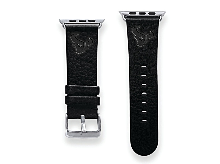 Gametime Houston Texans Leather Band fits Apple Watch (42/44mm S/M Black). Watch not included.