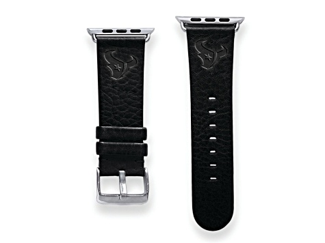 Gametime Houston Texans Leather Band fits Apple Watch (42/44mm S/M Black). Watch not included.