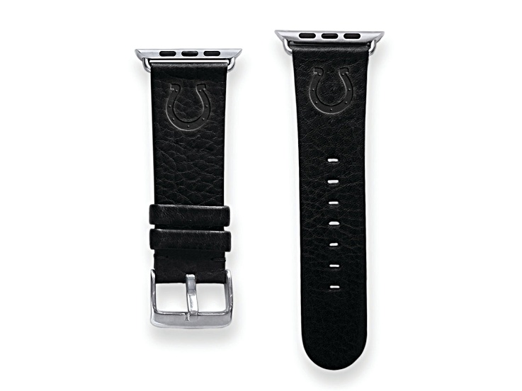 Gametime Indianapolis Colts Leather Band fits Apple Watch (42/44mm S/M Black). Watch not included.