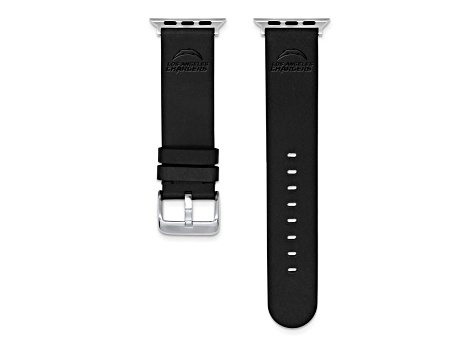 Gametime Los Angeles Chargers Leather Band fits Apple Watch (42/44mm S/M Black). Watch not included.
